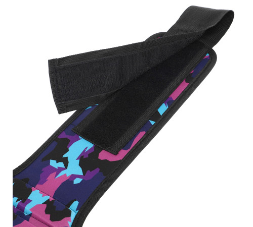 Пояс атлетичний текстильний FAIRTEX спинка-18см розмір-S-XL чорний-фіолетовий-блакитний