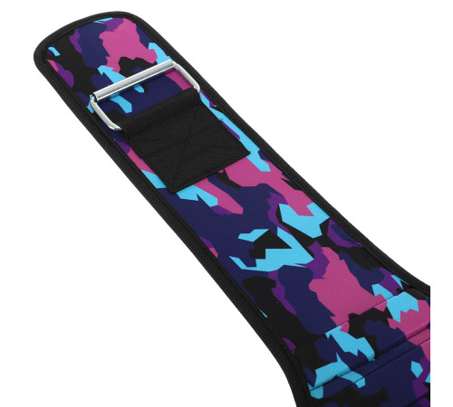 Пояс атлетичний текстильний FAIRTEX спинка-18см розмір-S-XL чорний-фіолетовий-блакитний