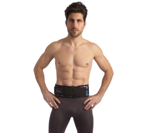 Пояс атлетичний текстильний FAIRTEX спинка-18см розмір-S-XL чорний-фіолетовий-блакитний