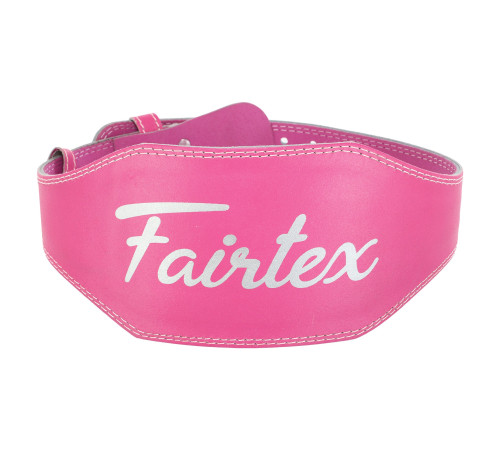 Пояс атлетичний шкіряний FAIRTEX спинка-15см розмір-S-XL рожевий