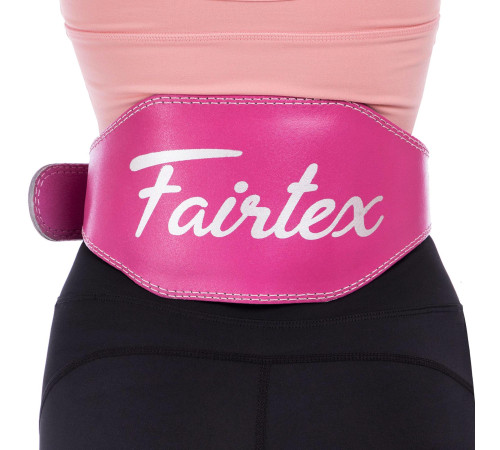 Пояс атлетичний шкіряний FAIRTEX спинка-15см розмір-S-XL рожевий