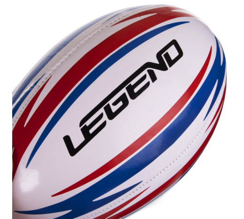 М'яч для регбі LEGEND розмір 5 білий-червоний-синій