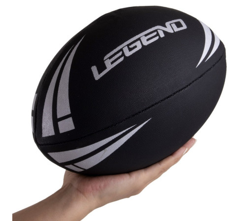 М'яч для регбі юніорський LEGEND розмір 4 чорний-білий