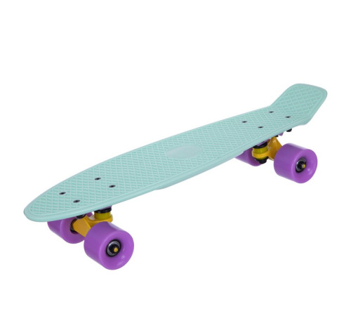 Пенні борд Penny Board круїзер пластиковий 22" FISH м’ятний-жовтий-фіолетовий