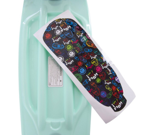 Пенні борд Penny Board круїзер пластиковий 22" FISH м’ятний-жовтий-фіолетовий
