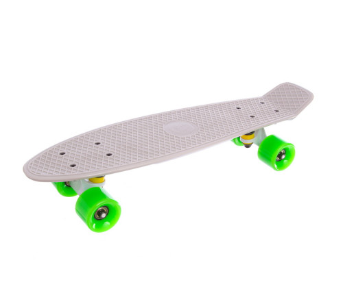 Пенни борд Penny Board круизер пластиковый 22" FISH серый-белый-салатовый