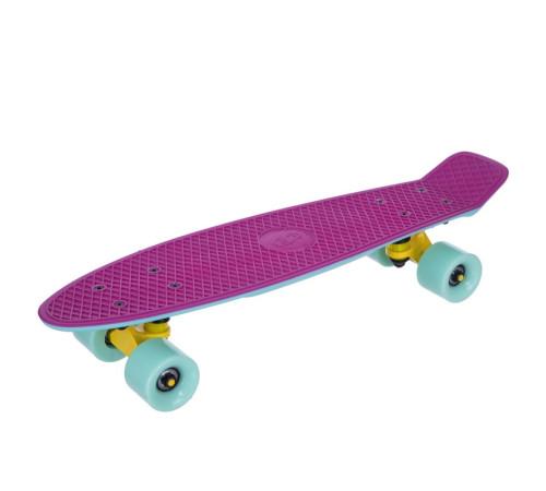 Пенні борд Penny Board круїзер пластиковий RUBBER SOFT 22" FISH рожевий-м’ятний