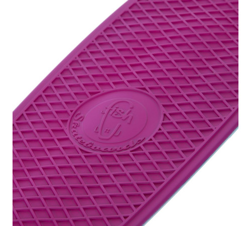 Пенні борд Penny Board круїзер пластиковий RUBBER SOFT 22" FISH рожевий-м’ятний