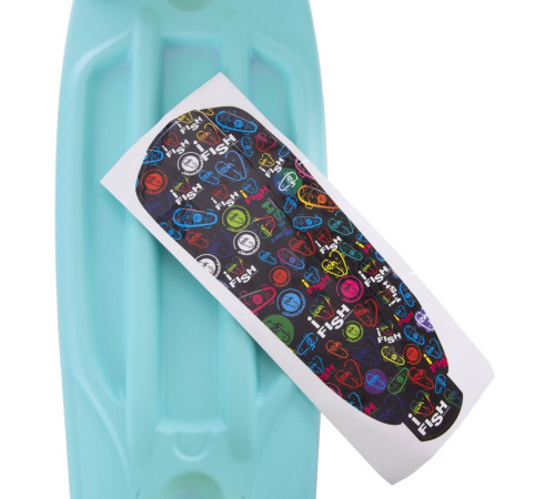 Пенні борд Penny Board круїзер пластиковий RUBBER SOFT 22" FISH рожевий-м’ятний