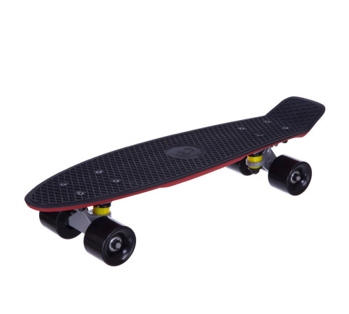 Пенни борд Penny Board круизер пластиковый RUBBER 22" RUBBER SOFT FISH черный-красный