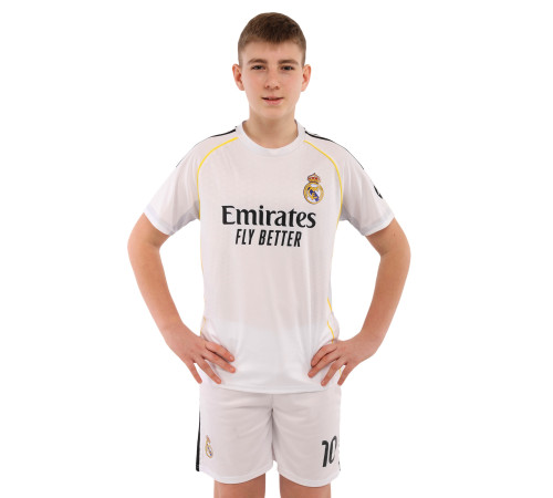 Форма футбольна дитяча із символікою футбольного клубу REAL MADRID MBAPPE 10 домашня 2026 SP-Sport 20-30 білий