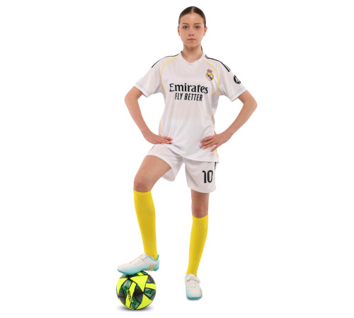 Форма футбольна дитяча із символікою футбольного клубу REAL MADRID MBAPPE 10 домашня 2026 SP-Sport 20-30 білий