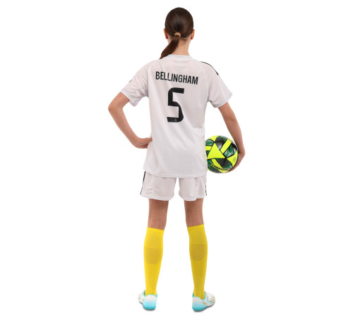 Форма футбольная детская с символикой футбольного клуба REAL MADRID BELLINGHAM 5 домашняя 2026 SP-Sport 20-30 белый