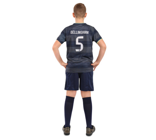 Форма футбольная детская с символикой футбольного клуба REAL MADRID BELLINGHAM 5 гостевая 2026 SP-Sport 20-30 темно-синий