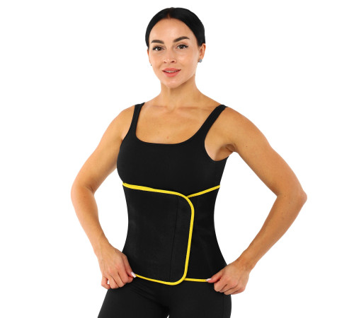 Пояс для схуднення EXCEED розмір L: 96х27см, XL: 100х28см чорний-жовтий