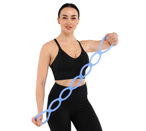 Лента силиконовая эластичная для растяжки с петлями 7 отверстий Stretch Strap SP-Sport цвета в ассортименте