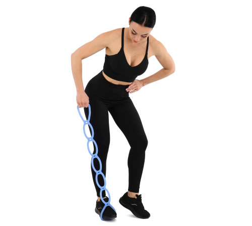 Лента силиконовая эластичная для растяжки с петлями 7 отверстий Stretch Strap SP-Sport цвета в ассортименте