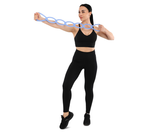 Лента силиконовая эластичная для растяжки с петлями 7 отверстий Stretch Strap SP-Sport цвета в ассортименте