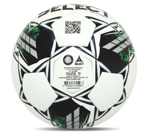 М'яч футбольний SELECT PLANET FIFA BASIC V23 №5 білий-зелений