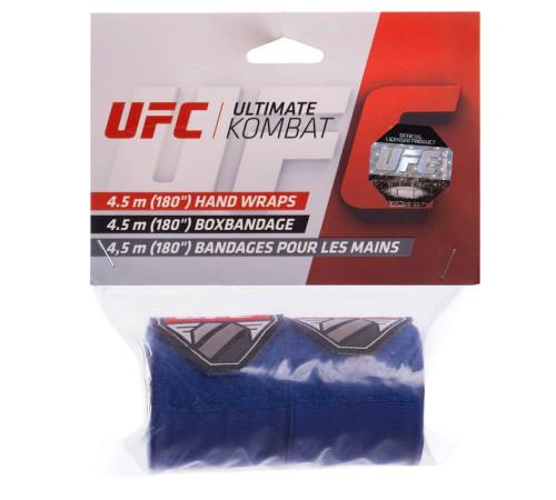 Бинты боксерские хлопок с эластаном 2штуки UFC Contender 4,5м синий