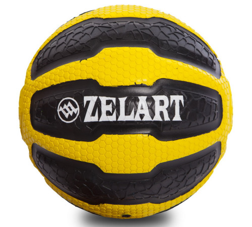 Медбол м'яч медичний Medicine Ball Zelart 1кг чорний-жовтий