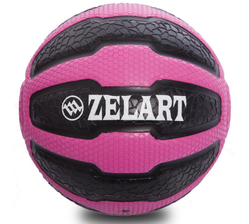 Медбол мяч медицинский Medicine Ball Zelart 3кг черный-розовый