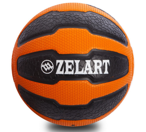 Медбол мяч медицинский Medicine Ball Zelart 7кг черный-оранжевый