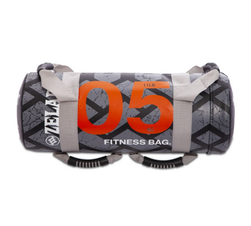 Мешок утяжелитель для функционального тренинга Power Bag Zelart 5кг черный-оранжевый