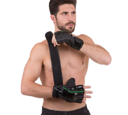 Рукавиці для змішаних єдиноборств MMA Zelart S-XL чорний-салатовий