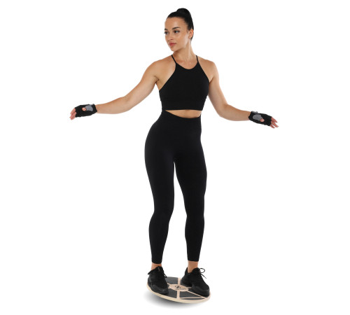 Диск балансувальний балансборд дерев'яний WOOD BALANCE BOARD Zelart 39x7,5см чорний