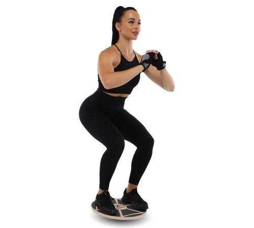 Диск балансувальний балансборд дерев'яний WOOD BALANCE BOARD Zelart 39x7,5см чорний