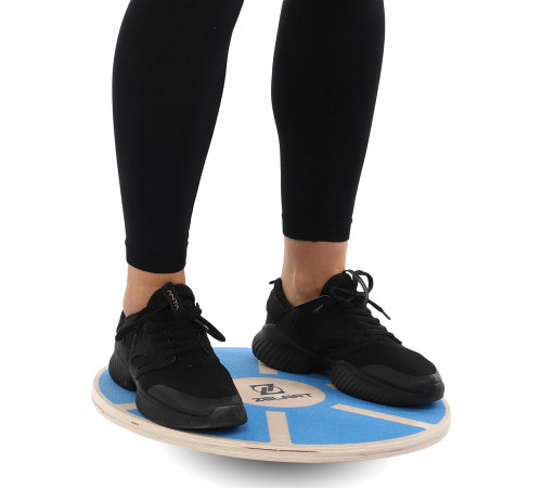 Диск балансувальний балансборд дерев'яний WOOD BALANCE BOARD Zelart 39x7,5см синій