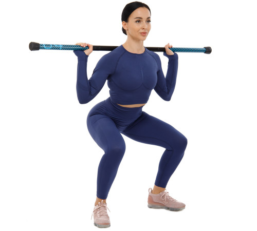 Бодібар Body Bar розбірний 3-х секційний Zelart вага 4кг чорний-блакитний