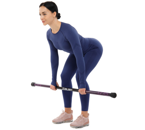 Бодибар Body Bar разборной 3-х секционный Zelart вес 8кг черный-фиолетовый