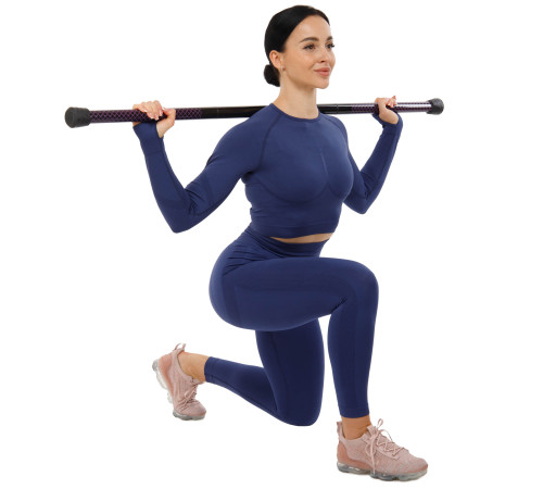 Бодибар Body Bar разборной 3-х секционный Zelart вес 8кг черный-фиолетовый