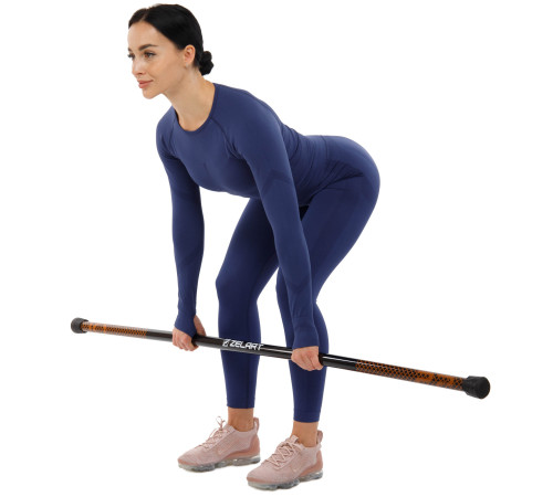 Бодибар Body Bar разборной 3-х секционный Zelart вес 10кг черный-коричневый