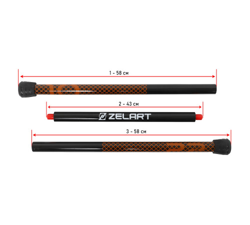Бодибар Body Bar разборной 3-х секционный Zelart вес 10кг черный-коричневый