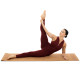Килимок для йоги Пробковий каучуковий двошаровий Yoga mat Record 183x61мx0.4cм з принтом Марш Слонів коричневий
