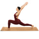 Килимок для йоги Пробковий каучуковий двошаровий Yoga mat Record 183x61мx0.4cм з принтом Марш Слонів коричневий