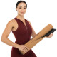 Килимок для йоги Пробковий каучуковий двошаровий Yoga mat Record 183x61мx0.4cм з принтом Чакри коричневий