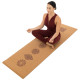 Килимок для йоги Пробковий каучуковий двошаровий Yoga mat Record 183x61мx0.4cм з принтом Чакри коричневий