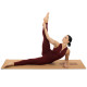 Килимок для йоги Пробковий каучуковий двошаровий Yoga mat Record 183x61мx0.4cм з принтом Чакри коричневий