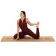 Килимок для йоги Пробковий каучуковий двошаровий Yoga mat Record 183x61мx0.4cм з принтом Чакри коричневий