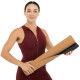 Килимок для йоги Пробковий каучуковий двошаровий Yoga mat Record 183x61мx0.4cм з принтом Хамса коричневий