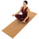Килимок для йоги Пробковий каучуковий двошаровий Yoga mat Record 183x61мx0.4cм з принтом Хамса коричневий