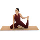 Килимок для йоги Пробковий каучуковий двошаровий Yoga mat Record 183x61мx0.4cм з принтом Хамса коричневий