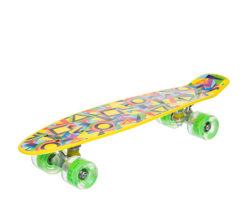 Пенні борд Penny Board круїзер пластиковий з колесами які світяться FISH жовтий