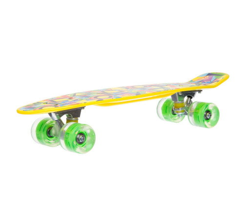 Пенні борд Penny Board круїзер пластиковий з колесами які світяться FISH жовтий
