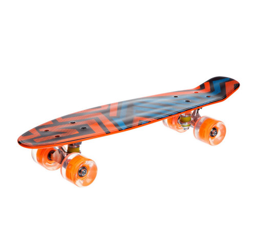 Пенні борд Penny Board круїзер пластиковий з колесами які світяться FISH помаранчевий