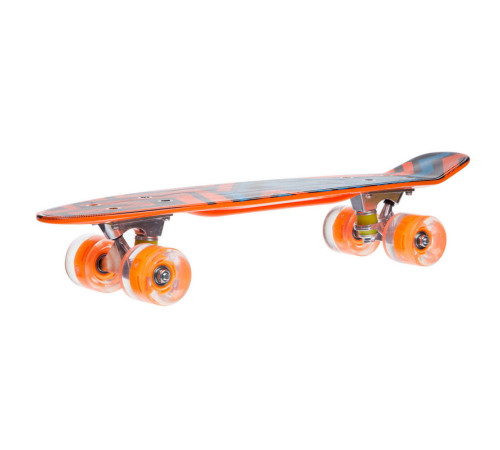 Пенні борд Penny Board круїзер пластиковий з колесами які світяться FISH помаранчевий